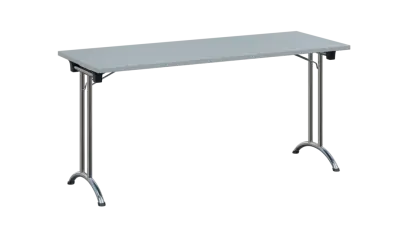 SLC 160 chrom skládací jednací stůl 1600x600, deska 25 mm, podnož chrom, deska šedá